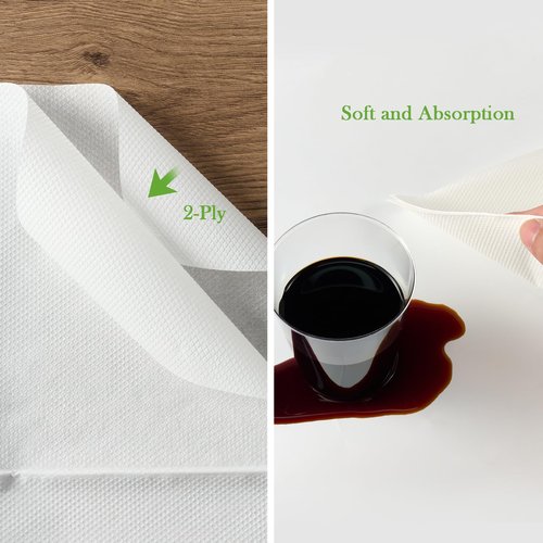 ECOLipak Lunch Napkins Bulk, 1000 Count Everyday Paper Napkins, 4.9×4.9 Inch Folded, 2-Ply Soft And Absorbent for Dinner, Gathering, Bar, Restaurants(9.8×9.8 Inch Unfolded)