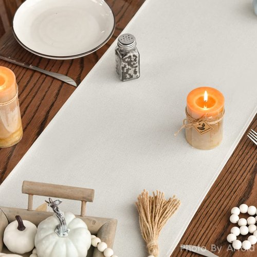 Artoid Mode Aqua Hello Pumpkin Leaves Fall Table Runner, Seasonal Autumn Kitchen Dining Table Decoration for Home Party Decor 13x120 Inch