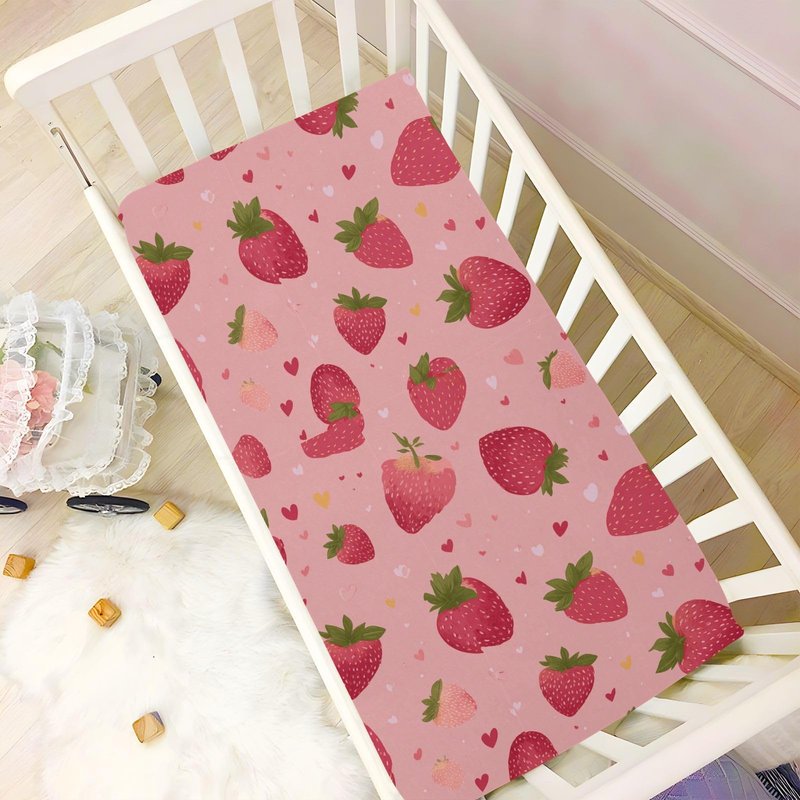 foixnub Exotic Fruit Red Strawberry Boys Girls Bassinet Sheets Baby Cribs Sheets Play Sheets Playard Sheet Toddler Stretchy Bed Sheet for Baby Kids Halloween S