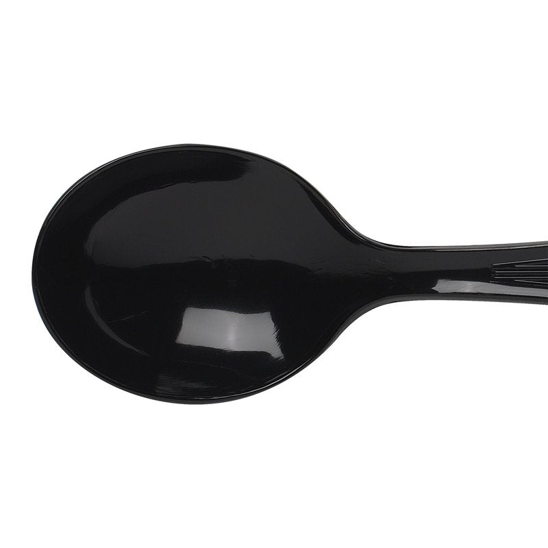 Dixie 5.75" Heavy-Weight Polystyrene Plastic Soup Spoon by GP PRO (Georgia-Pacific), Black, SH517, (Case of 1,000), 1 Box/Case