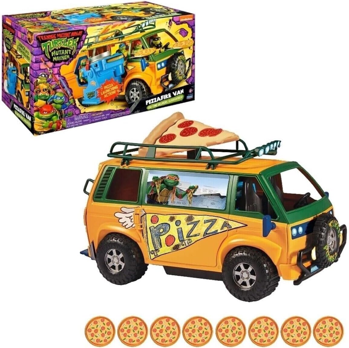 Playmates Toys Teenage Mutant Ninja Turtles Pizza Fire Delivery Van - Fun Action Playset for Kids