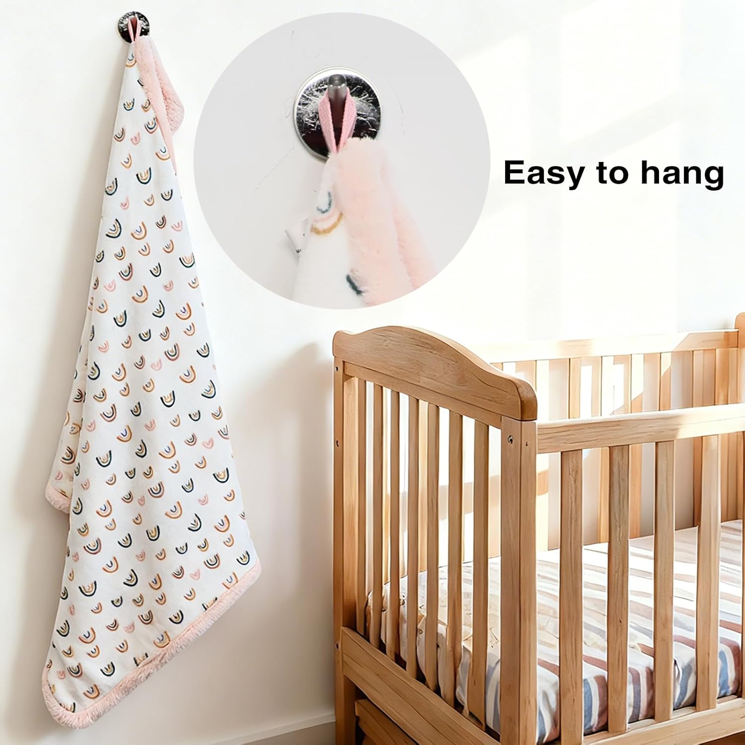 Rainbow Baby Blankets - Ultra Soft Cozy Fluffy Design with Rabbit Faux Fur Backing | 30x40 Inches