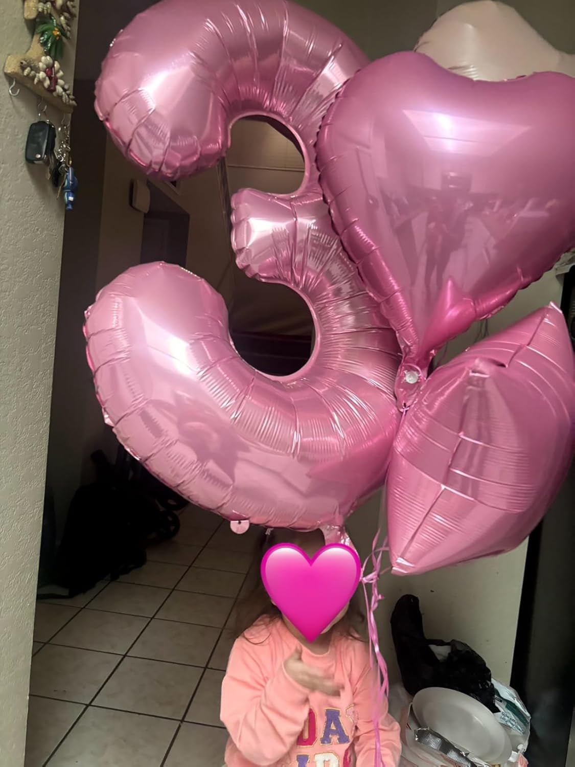 Numbers Balloon - 40 Inch Large Pink Balloon for Three-Year-Old Birthday Decor | Perfect for Celebrations