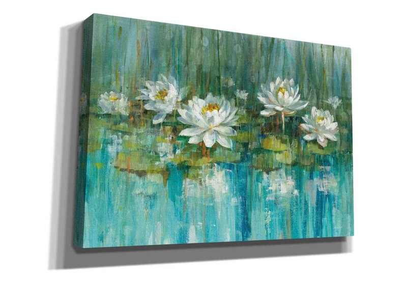 Epic Graffiti 'Water Lily Pond' by Danhui Nai, Canvas Wall Art, 18"x26"
