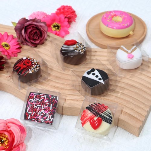 50Pcs Single Boxes for Chocolate, Macaron & Brownie Treats - Perfect for Weddings & Parties