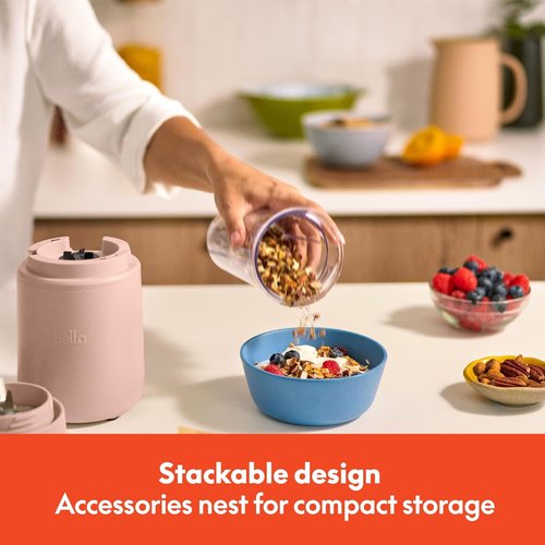 Bella Portable Rocket Blender - 6 Pcs Juicer & Smoothie Maker | BPA-Free, 240W Motor, Stainless Steel Blade, Blossom