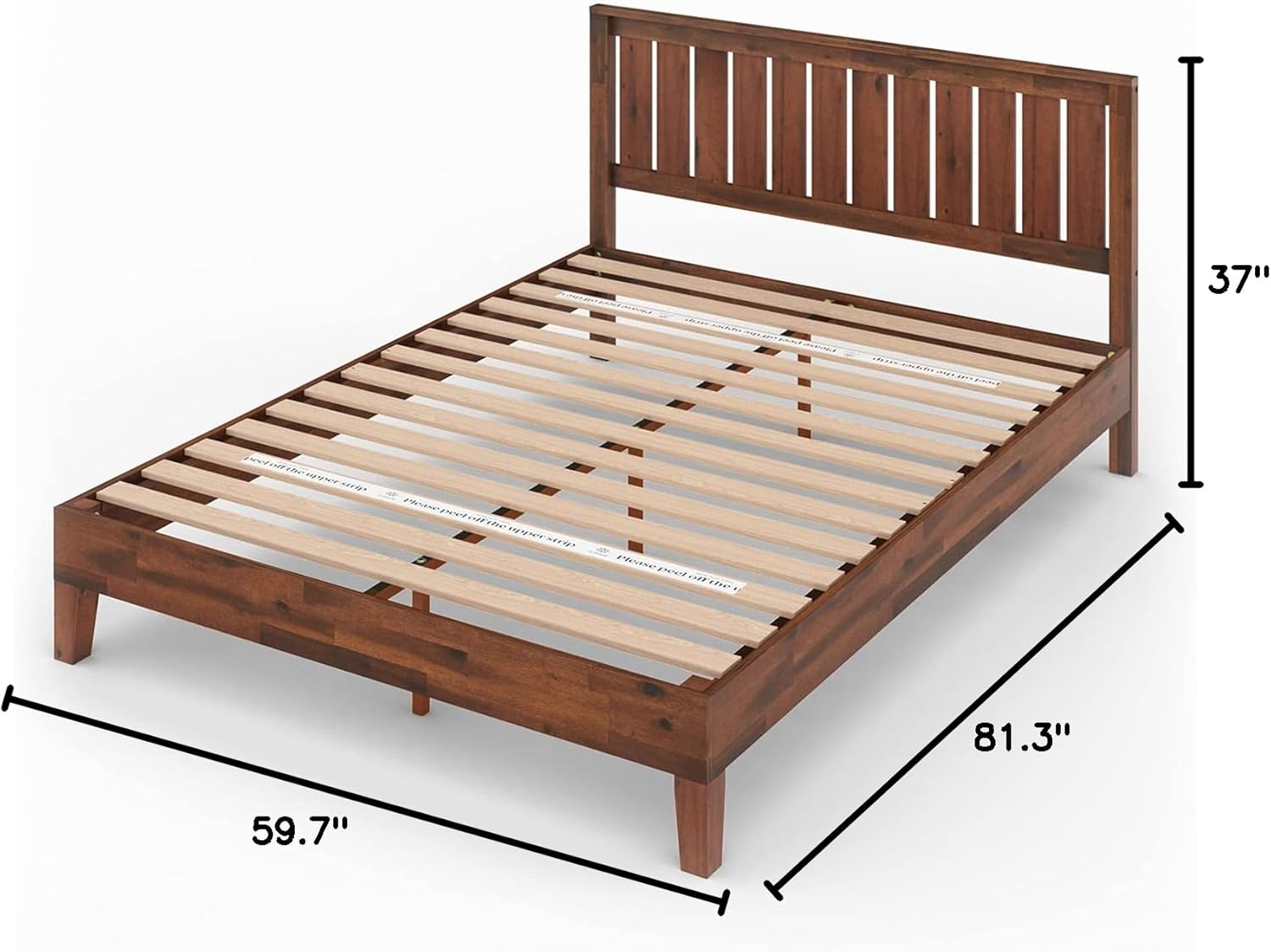 ZINUS Vivek Deluxe Queen Wood Platform Bed Frame - Headboard, Slat Support, Easy Assembly