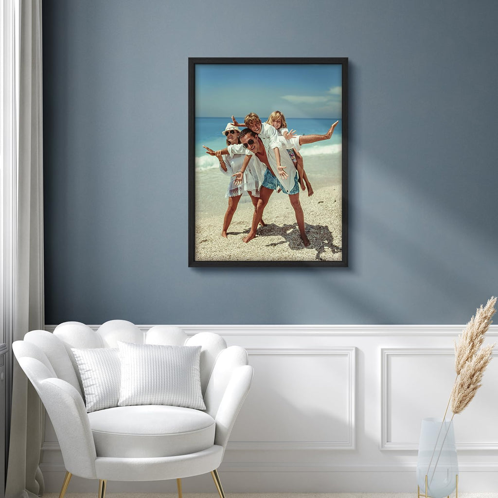 wall26 Custom Framed Poster Wall Art - Ready to Hang Canvas Print for Living Room & Bedroom | 12"x16" Black
