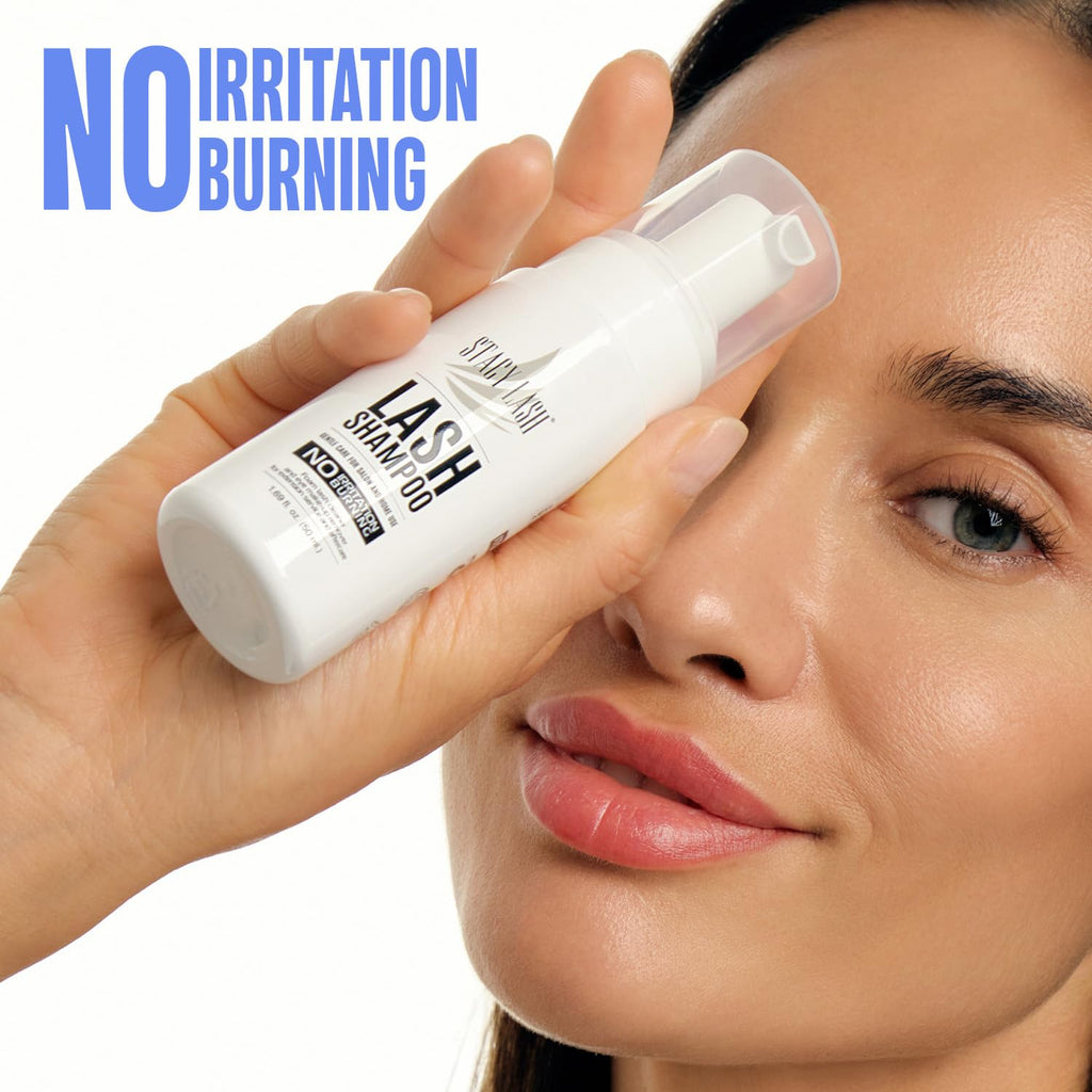 Stacy Lash Eyelash Extension Shampoo - Foaming Cleanser & Brush | 1.69 fl. oz | Safe for Extensions & Natural Lashes