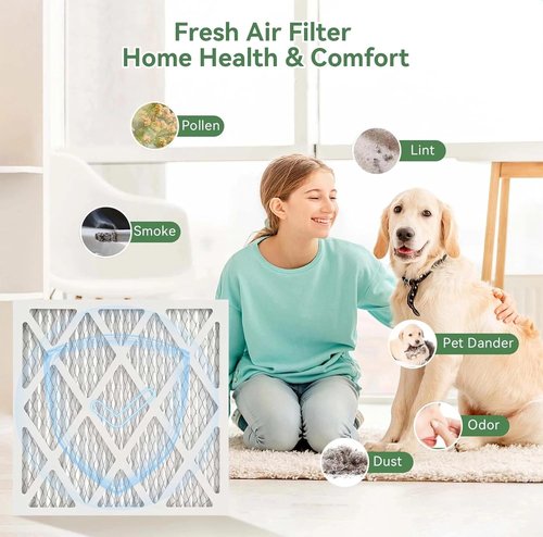 MERV 13 14x14x1 Air Filter by [Brand Name] - 4-Pack Electrostatic Pleated HVAC Filters | Captures Dust, Pollen & Pet Dander