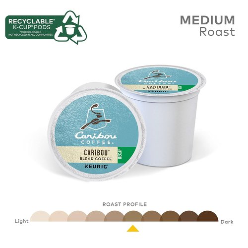 Caribou Coffee Decaf K-Cup Pods - Medium Roast, 96 Count | Perfect for Keurig Machines