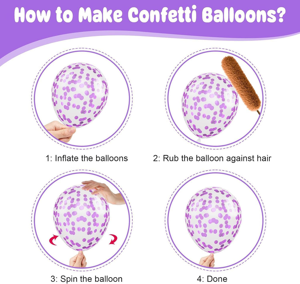 Skiennix 12-Inch Pearl Metallic Light Purple Balloons - 50PCS Confetti for Birthday & Wedding Decor