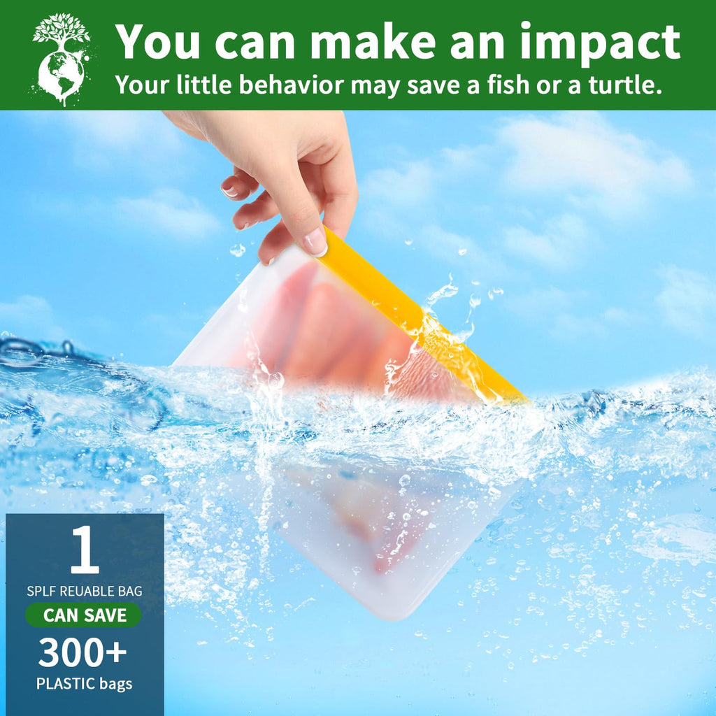 Reusable Freezer Bags 24 Pack Full Sizes Combo: 6 Snack, 6 Sandwich, 6 Quart, 6 Gallon | BPA Free, Dishwasher Safe & Leakproof | For Meal Prep, Lunch, Leftovers, Food Storage & Travel