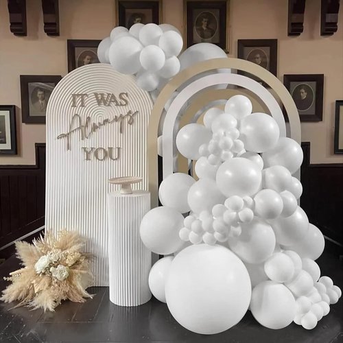 FOTIOMRG 120pcs White Balloons - Premium 5-Inch Latex Party Balloons for Weddings & Celebrations