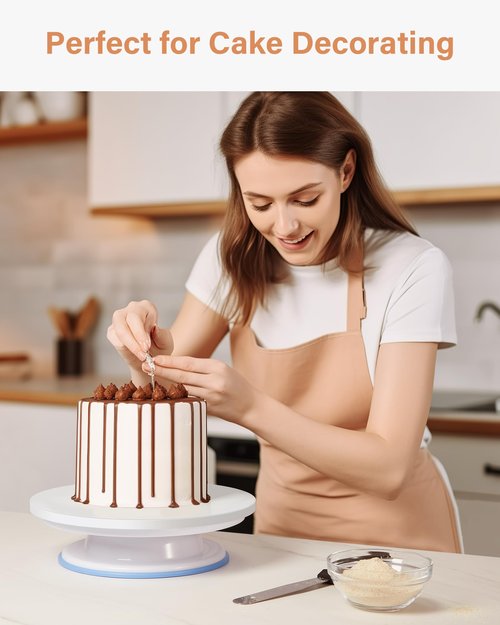 Kootek Cake Boards 12 Inch Round, 1/2 Inch Thick Cake Drum, Sturdy Corrugated Cardboard Base, Base para Pastel, White, 6 Pack