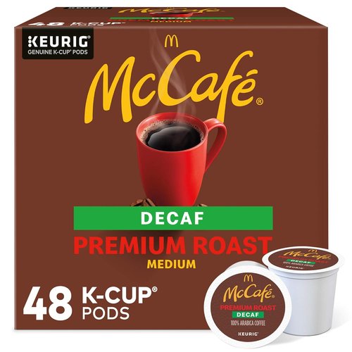 McCafe Premium Roast Decaf Coffee Pods - Medium Roast Keurig K-Cup Pods, 48 Count