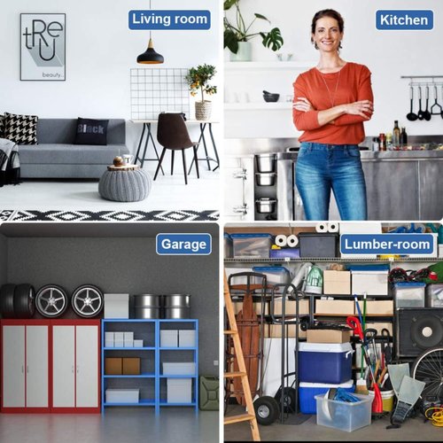 BestOffice | Heavy-Duty 6-Tier Wire Storage Shelves | Adjustable Racks | 42x16x72 | Black | Easy No-Tool Assembly
