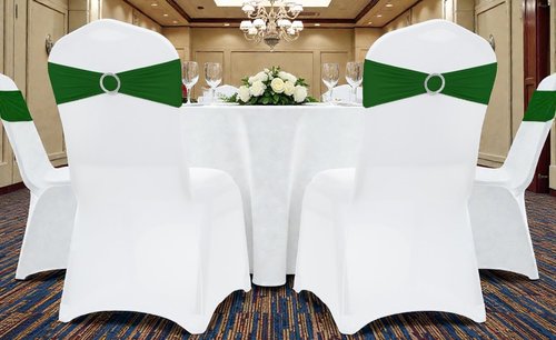 MDS Spandex Chair Sashes - Universal Elastic Stretch Bands with Buckle Slider Bow | 150 Pack - Green