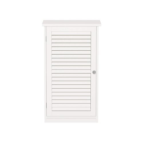 Lavish Home Bathroom Cabinet - Freestanding Storage Organizer for Towels or Laundry Room - Adjustable Shelf and Shutter Style Door (White)