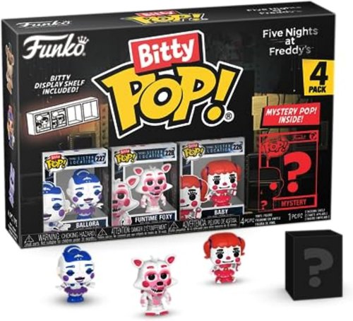 Funko Bitty Pop! Five Nights At Freddy's 4-Pack - Ballora, Funtime Foxy, Baby & Mystery Mini Figure | 0.9 Inch Collectible Gift Idea