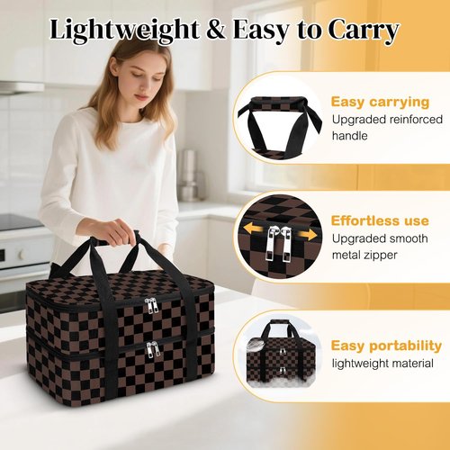 Coobiiya Insulated Casserole Carrier - Keeps Food Hot or Cold | Portable Tote for 9" x 13" Dishes