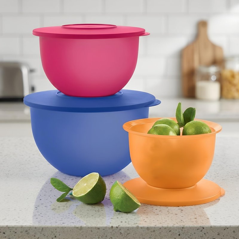 Tupperware Brand Impressions 6-Piece Classic Bowl Set (3 Bowls + 3 Lids) - Dishwasher Safe & BPA Free - Airtight, Leak-Proof Food Storage Containers for Fridge & Pantry