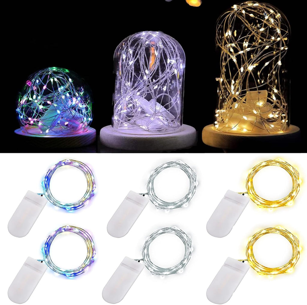 Ostwiki Fairy Lights - Battery Operated 20 LED String Lights | 7ft Twinkle Mini Lights for DIY Crafts & Decor