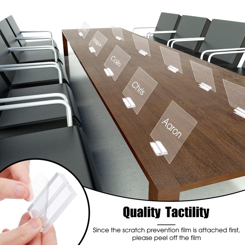 Blulu 20 Pieces Acrylic Place Card Holders 2 Inch Clear Stands Base with 3 mm Card Slot Numbers Display Table Sign for Wedding Exhibition Office Cafe Restaurant Photo Menu Meeting Table Decorations