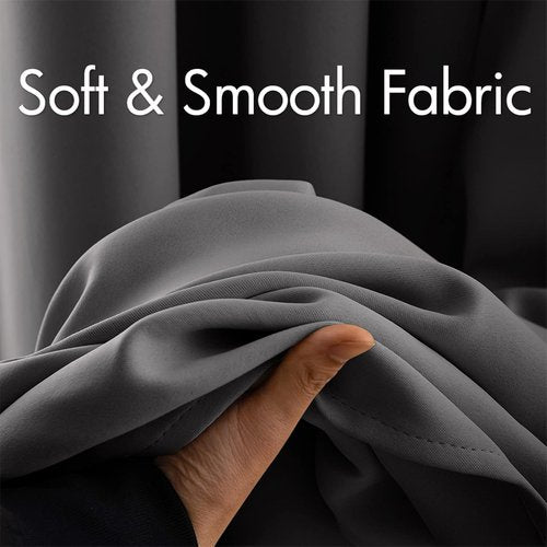 MIULEE Blackout Curtains - 84 Inch Long Thermal Insulated Drapes | Grey Room Darkening Set for Living Room & Bedroom