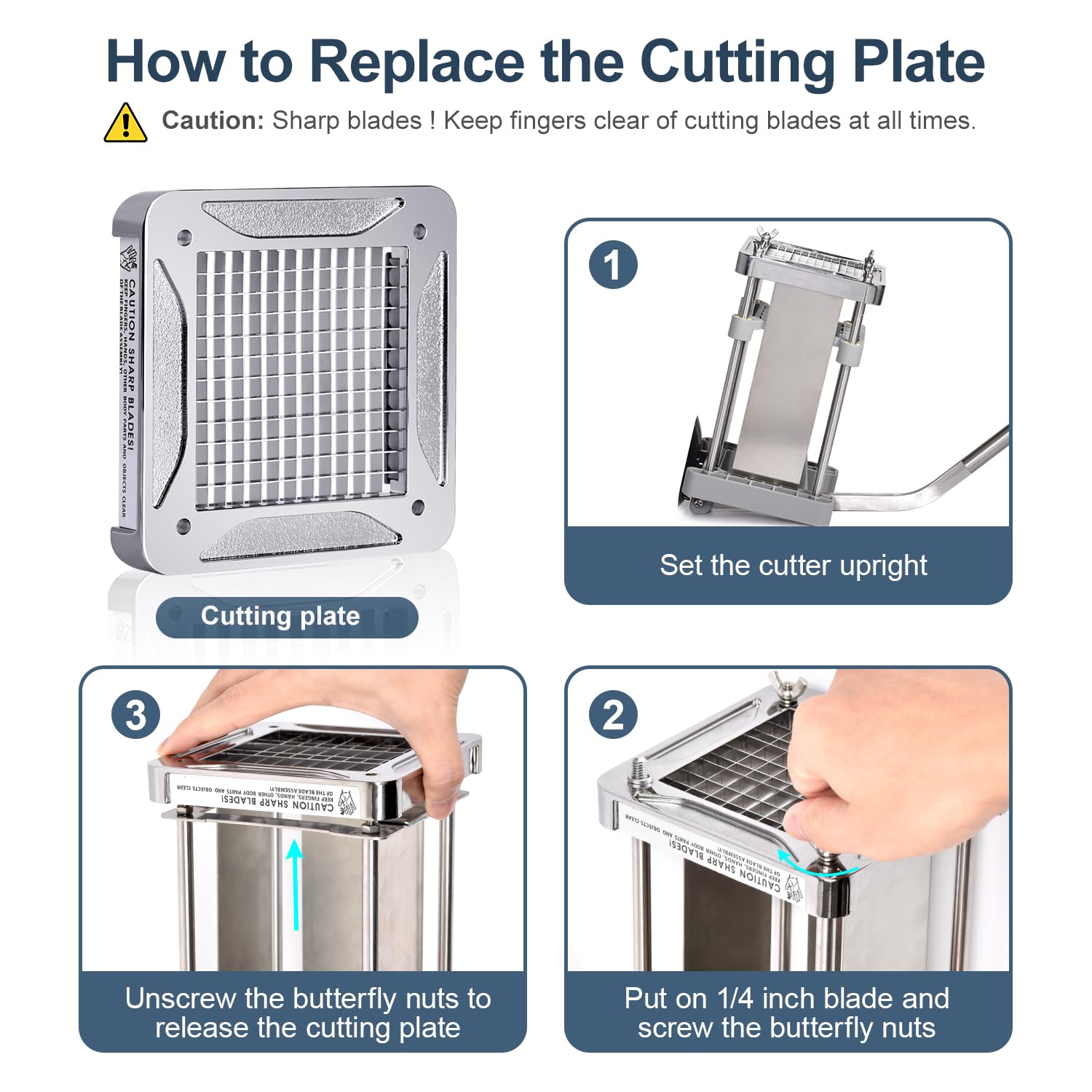 Sopito French Fry Cutter Replacement Blade for V6, 1/4 Inch