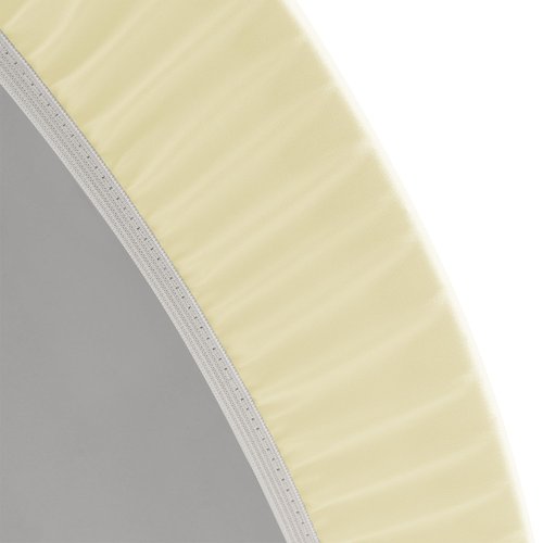 Obstal Fitted Round Table Cloth, Reversible Waterproof Stain Resistant Elastic Stretch Tablecloth, Wipe Clean Table Cover for Outdoor/Indoor Use, Fits Round Tables up to 30" - 36" Diameter, Cream