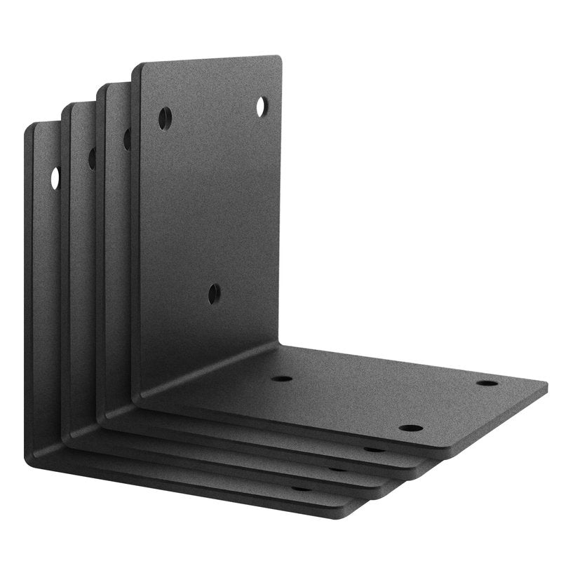 Andorm 4 Pack Heavy Duty Corner Angle Brackets for Outdoor Framing 6" x 5" 90 Degree Thickness 5mm(1/5"), L Bracket for Wood 6X6