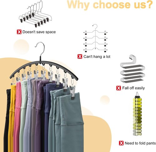 Metal Legging Organizer & Space-Saving Hat Rack - Holds 20 Leggings & 40 Caps | Ideal Storage Solution