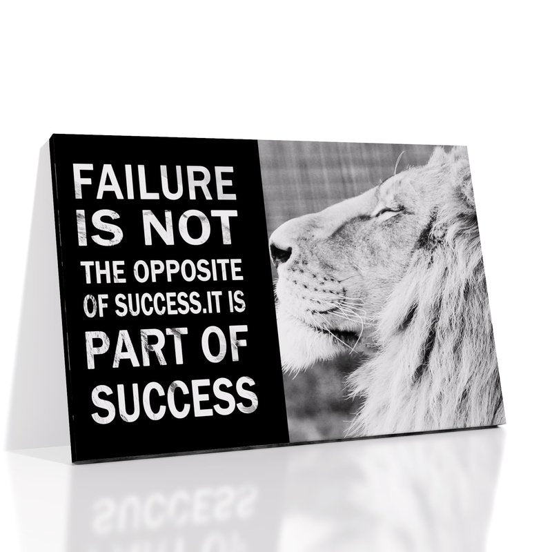 Inspirational Lion Poster Wall Art Black and White Animal Motivational Quotes Print on Canvas Painting Picture Artwork for Modern Home Living Room Gym Wall Decoration Ready to Hang [36''W x 24''H]