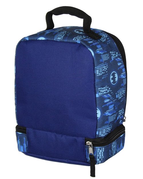 Bioworld DC Comics The Batman Kids Lunch Box Insulated Dual Compartment Superhero Lunch Bag 10"