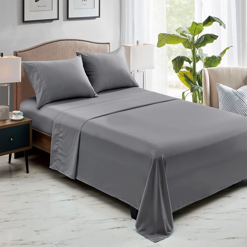 FreshCulture King Flat Sheets Only, Pack of 6, Soft Microfiber Bedding Sheets for Home, Salons, Hotels, Bulk Flat Sheets Only King Size (Dark Grey)