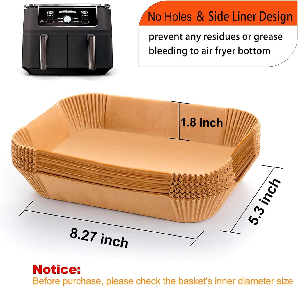Ninja Foodi Air Fryer Liner - Rectangular Parchment Paper for 8QT & 10QT Baskets | 125 Pcs