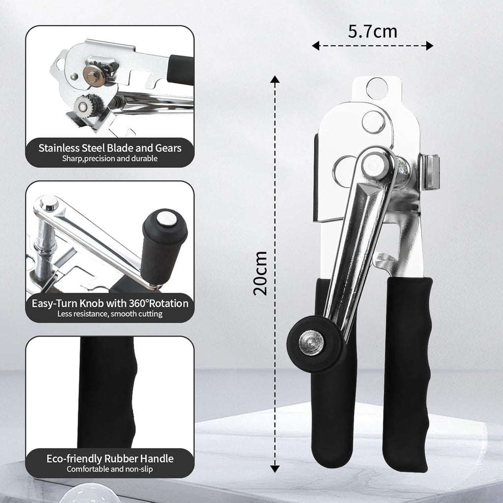 Skiennix Heavy-Duty Wall-Mounted Can Opener - Comfortable Long Handle for Large Cans | Kitchen Essential