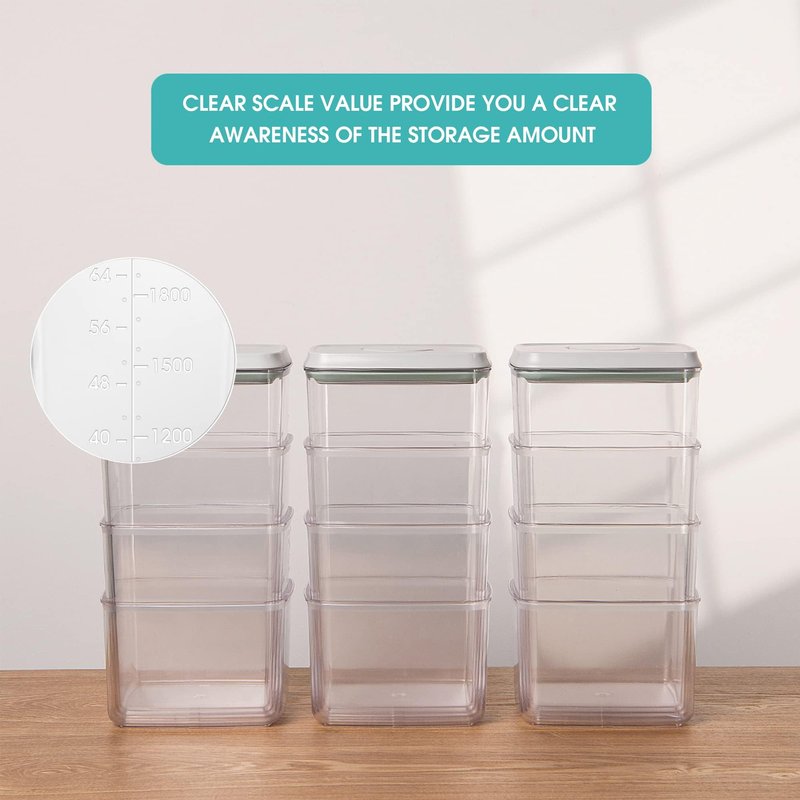 Vhorate Pop Up Food Storage Containers with Lids, Pop top food storage containers for Pantry Kitchen, Airtight Container Sets With Label BPA Free 8PCS