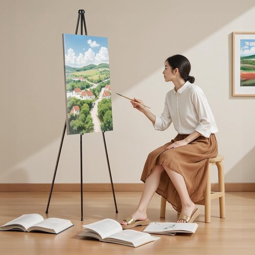 Folding Display Easel Stand - 63" Tall Adjustable Telescoping Art Easel for Easy Assembly | 1 Pack