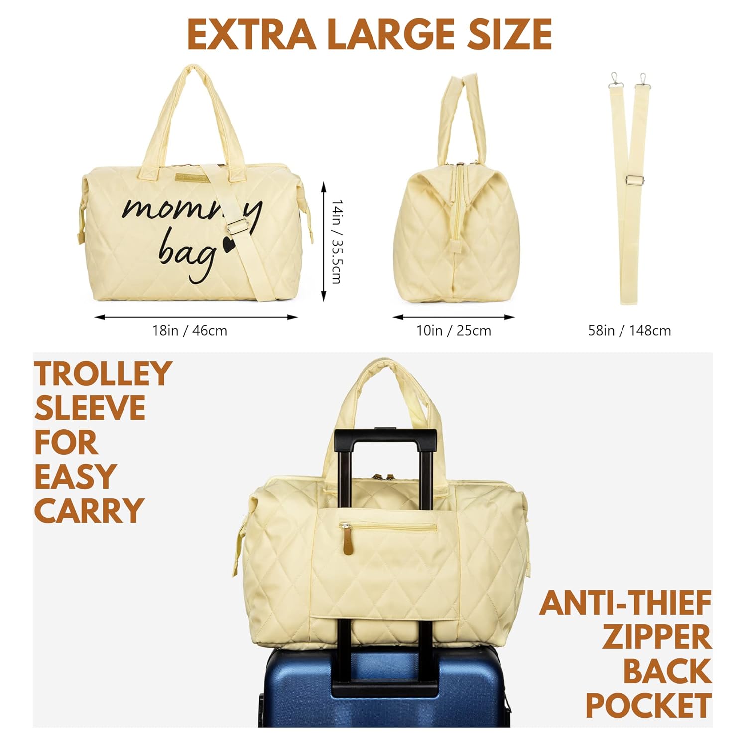 PeraBella Mommy Hospital Bag - Stylish Diaper Tote for New Moms | Spacious & Functional Design