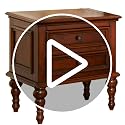Minimalist Solid Wood Bedside Table with 2 Drawers, Walnut Finish