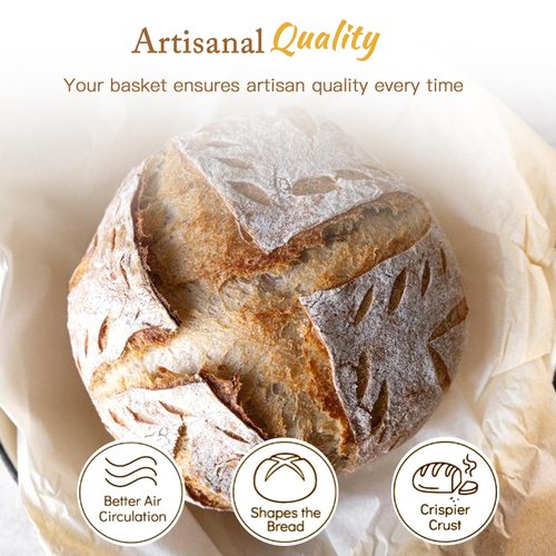 Banneton Bread Proofing Basket Set 9 Inch Round and 10 Inch Oval Sourdough Proofing Baske Bread Baking Supplies with Danish Whish Bowl Scraper Dough Scraper for Bread Making Baking Fermentation