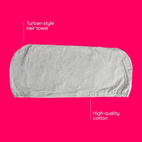 Conair Hair Towel Wrap - Fast Drying Ultra-Absorbent Cotton Turban for All Hair Types | Gray