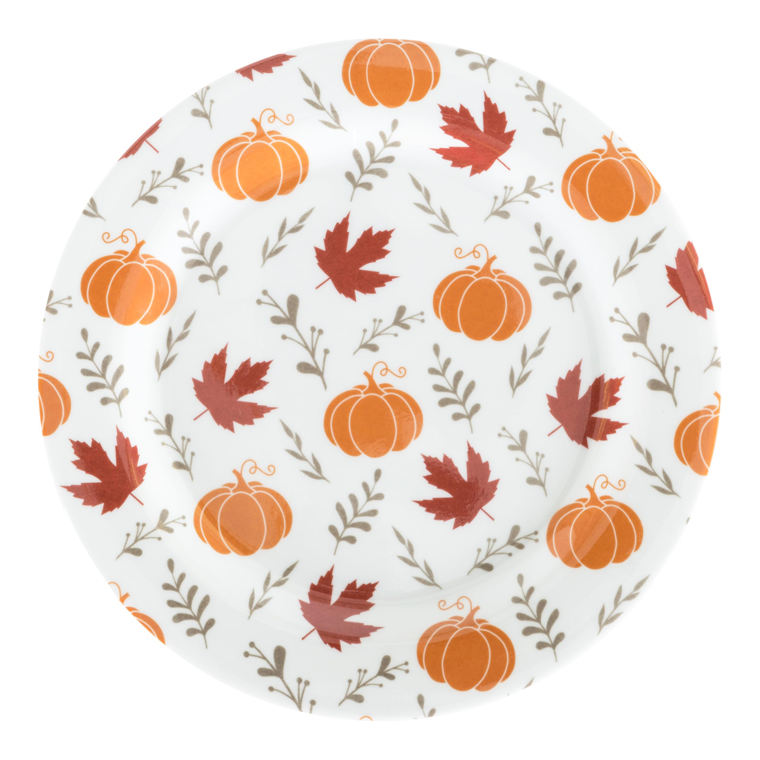 C.R. Gibson QAPS2-24068 Reusable Fall Plastic Plate Set for Thanksgiving, 9" Diameter, 4pcs