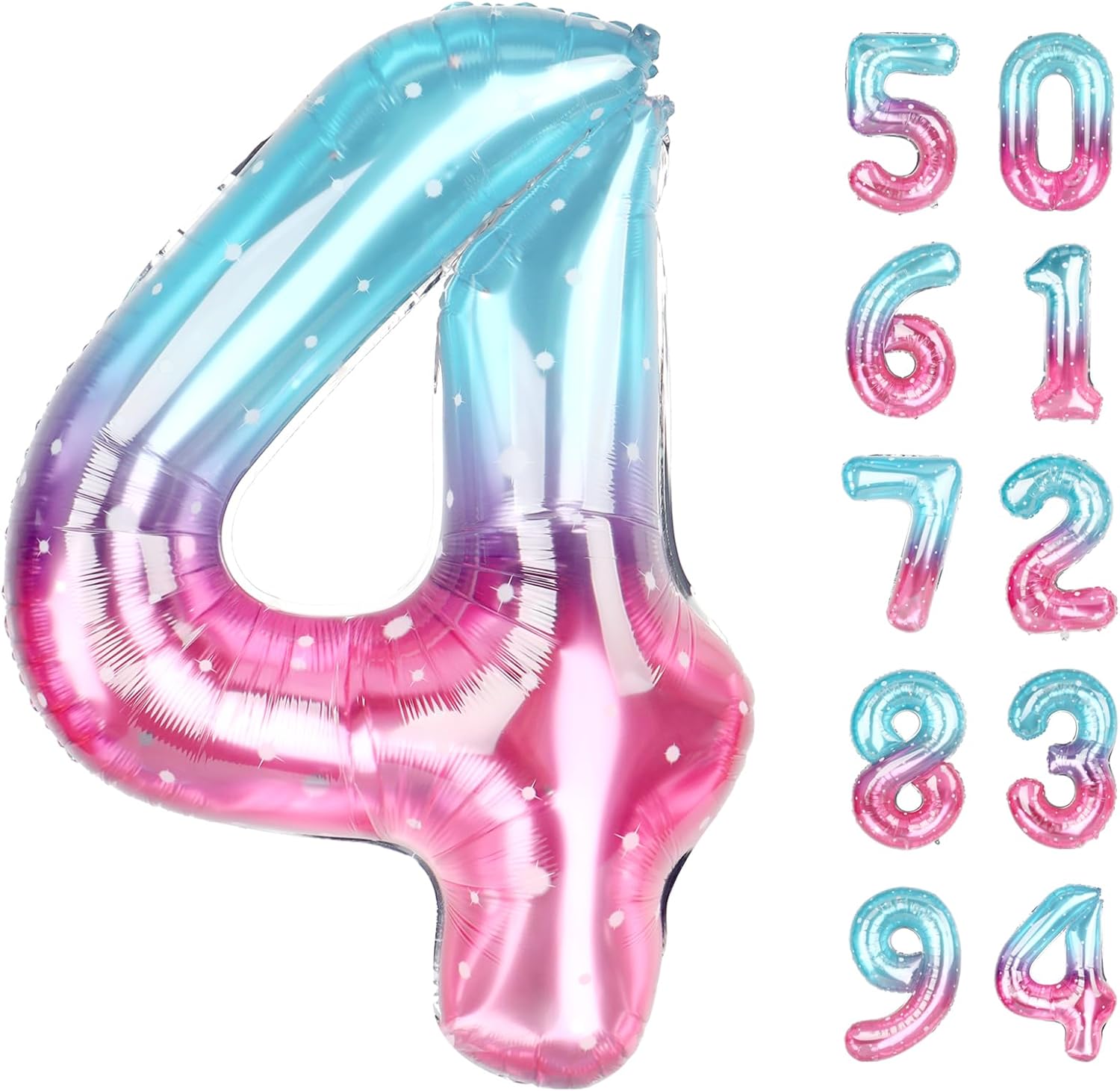 Starry Sky 40-Inch Number 4 Balloon - Perfect 4th Birthday Decorations for Girls | Large Party Decor