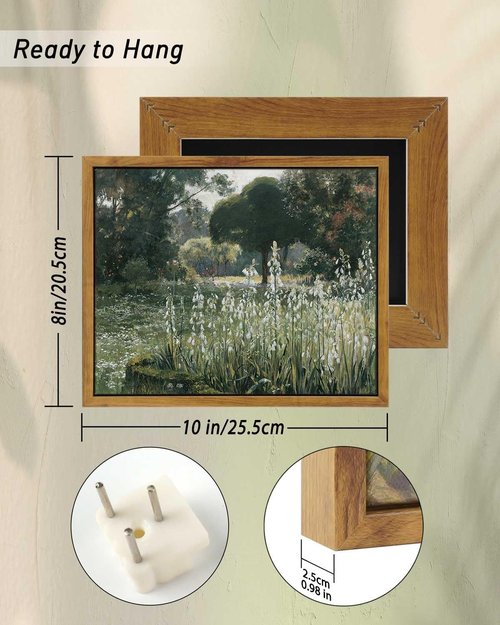 InSimSea Meadow With Flowers Wall Art - Framed Canvas Print for Home Office Decor (8x10in)