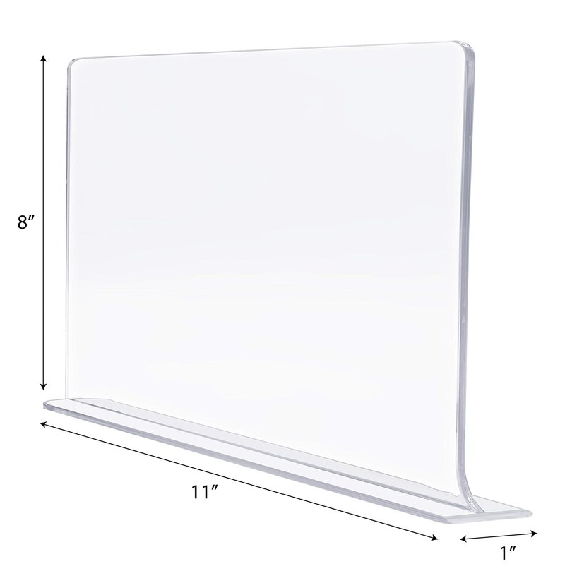 Sorbus Acrylic Adhesive Shelf Divider Organizers, w/Self Adhesive Tape, Great for Closet Organization, Clothes, Linens, Purse Separators, Kitchen Cabinets, Bedroom, 6-Pack, Clear (11x1x8)