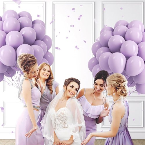 Light Purple Balloons - 12 Inch Pastel Latex Balloons | 50 Pack for Weddings, Baby Showers & Birthdays