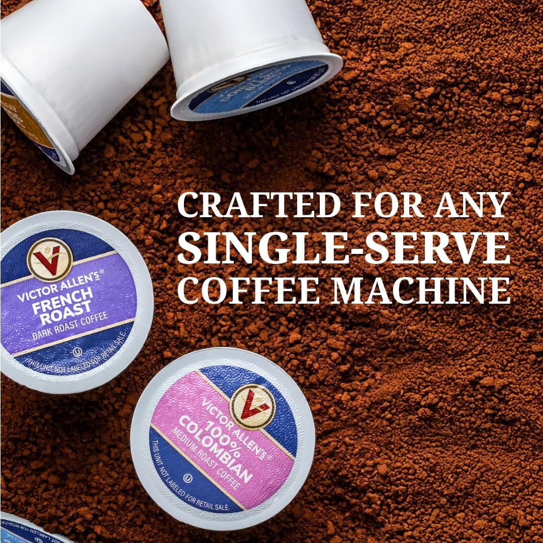 Victor Allen's Coffee Variety Pack - 42 Count Single Serve Pods | Morning Blend, Colombian, French Roast